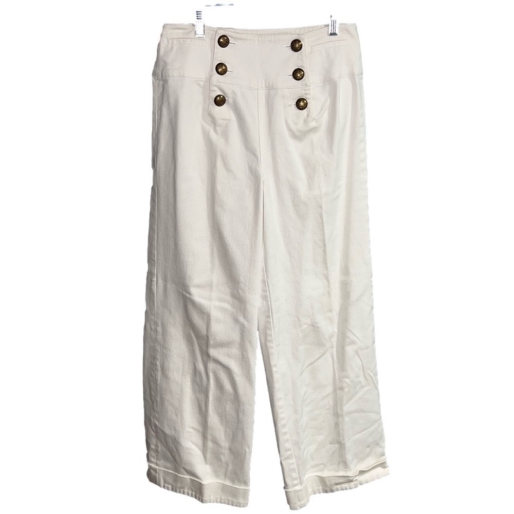 Lauren Ralph Lauren- White nicklaus cotton twill sailor pants